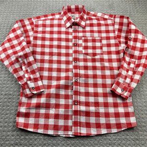 Alps Oak TRACHTEN Wear Bavarian Lederhosen Checkered Shirt Men M Oktoberfest